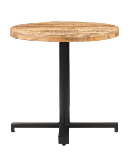 Table de bistro Style Industriel ronde en bois de manguier brut Ø 80 x 75 cm {attributes} Table de bistro Style Industriel ronde en bois de manguier brut Ø 80 x 75 cm {attributes}