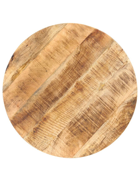Table de bistro Style Industriel ronde en bois de manguier brut Ø 80 x 75 cm {attributes} Table de bistro Style Industriel ronde en bois de manguier brut Ø 80 x 75 cm {attributes}