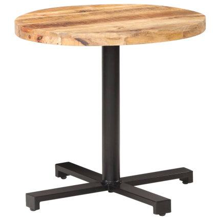 Table de bistro Style Industriel ronde en bois de manguier brut Ø 80 x 75 cm {attributes}