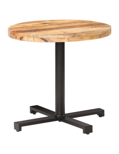 Table de bistro Style Industriel ronde en bois de manguier brut Ø 80 x 75 cm {attributes} Table de bistro Style Industriel ronde en bois de manguier brut Ø 80 x 75 cm {attributes}