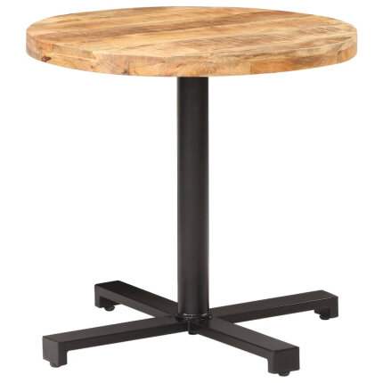 Table de bistro Style Industriel ronde en bois de manguier brut Ø 80 x 75 cm {attributes}