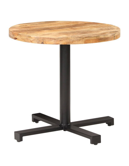 Table de bistro Style Industriel ronde en bois de manguier brut Ø 80 x 75 cm {attributes} Table de bistro Style Industriel ronde en bois de manguier brut Ø 80 x 75 cm {attributes}