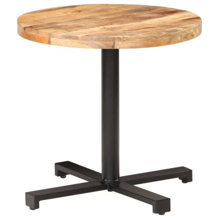 Table de bistro Style Industriel ronde en bois de manguier brut Ø 80 x 75 cm {attributes}