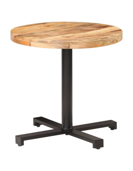 Table de bistro Style Industriel ronde en bois de manguier brut Ø 80 x 75 cm {attributes} Table de bistro Style Industriel ronde en bois de manguier brut Ø 80 x 75 cm {attributes}
