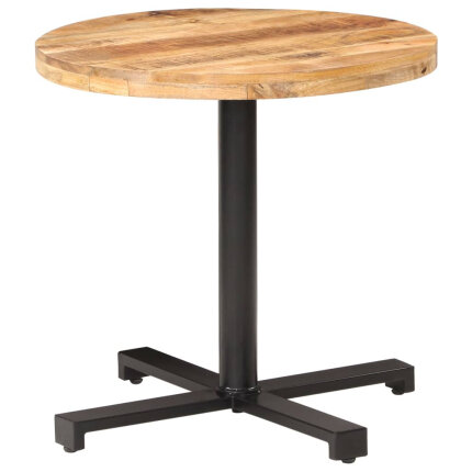 Table de bistro Style Industriel ronde en bois de manguier brut Ø 80 x 75 cm {attributes}