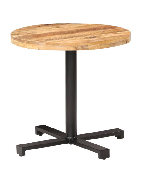 Table de bistro Style Industriel ronde en bois de manguier brut Ø 80 x 75 cm {attributes} Table de bistro Style Industriel ronde en bois de manguier brut Ø 80 x 75 cm {attributes}