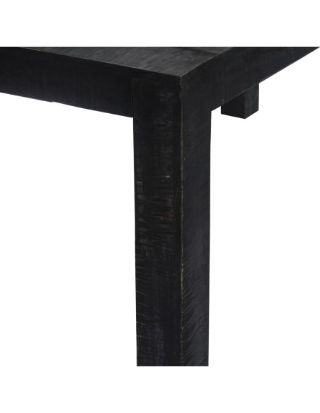 Table à manger Style Industriel en bois de manguier massif Noir 118 x 60 x 76 cm {attributes}
