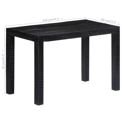 Table à manger Style Industriel en bois de manguier massif Noir 118 x 60 x 76 cm {attributes}