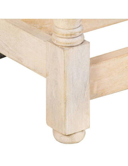 Table à manger style Campagne en bois de manguier massif  110x76 cm {attributes} Table à manger style Campagne en bois de manguier massif  110x76 cm {attributes}