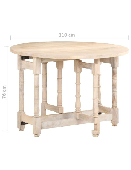 Table à manger style Campagne en bois de manguier massif  110x76 cm {attributes} Table à manger style Campagne en bois de manguier massif  110x76 cm {attributes}