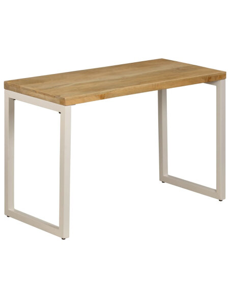 Table à manger Style Industriel Bois de manguier massif et acier 115x55x76 cm {attributes}