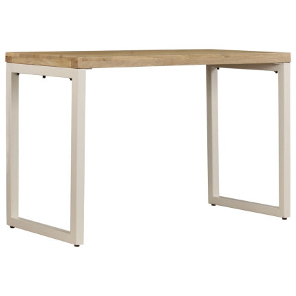 Table à manger Style Industriel Bois de manguier massif et acier 115x55x76 cm {attributes}