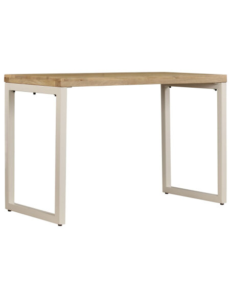 Table à manger Style Industriel Bois de manguier massif et acier 115x55x76 cm {attributes}