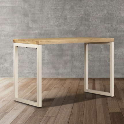 Table à manger Style Industriel Bois de manguier massif et acier 115x55x76 cm {attributes}