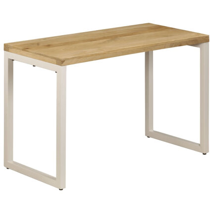 Table à manger Style Industriel Bois de manguier massif et acier 115x55x76 cm {attributes}
