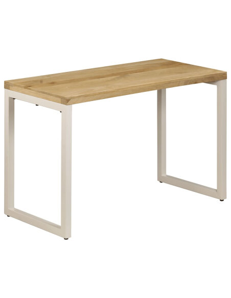 Table à manger Style Industriel Bois de manguier massif et acier 115x55x76 cm {attributes}