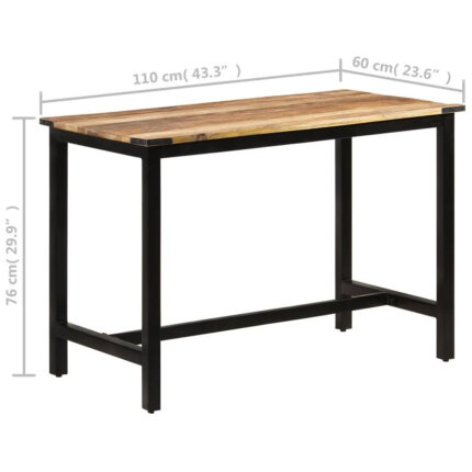 Table à manger Style Industriel en bois de manguier massif 110x60x76 cm {attributes}