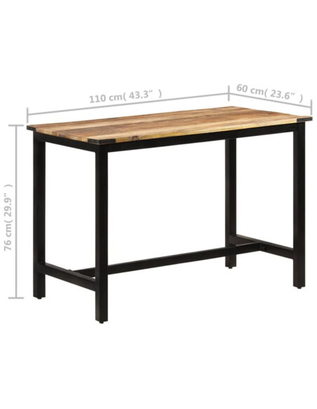 Table à manger Style Industriel en bois de manguier massif 110x60x76 cm {attributes}