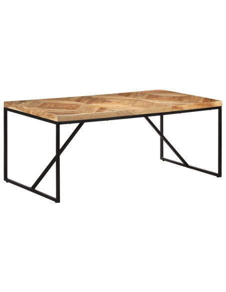 Table à manger Style Industriel en bois massif d'acacia et de manguier 180 x 90 x 76 cm {attributes} Table à manger Style Industriel en bois massif d'acacia et de manguier 180 x 90 x 76 cm {attributes}