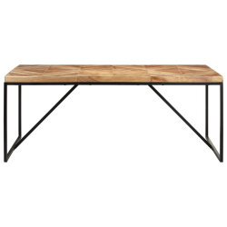 Table à manger Style Industriel en bois massif d'acacia et de manguier 180 x 90 x 76 cm {attributes} 2