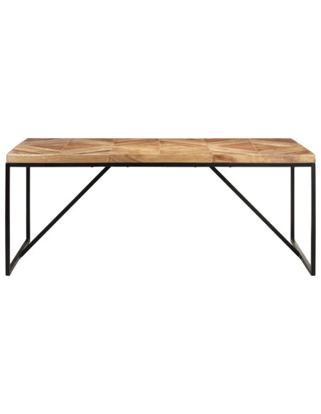 Table à manger Style Industriel en bois massif d'acacia et de manguier 180 x 90 x 76 cm {attributes} Table à manger Style Industriel en bois massif d'acacia et de manguier 180 x 90 x 76 cm {attributes}