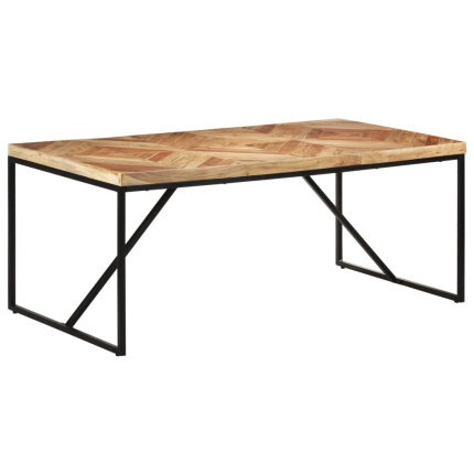 Table à manger Style Industriel en bois massif d'acacia et de manguier 180 x 90 x 76 cm {attributes}