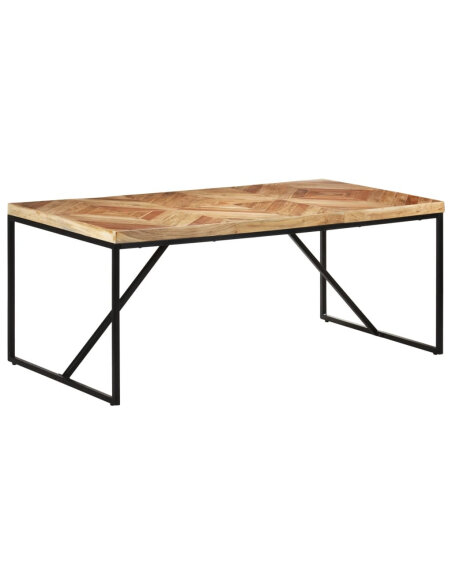 Table à manger Style Industriel en bois massif d'acacia et de manguier 180 x 90 x 76 cm {attributes} Table à manger Style Industriel en bois massif d'acacia et de manguier 180 x 90 x 76 cm {attributes}