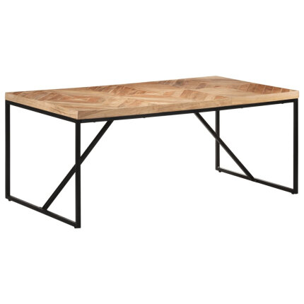 Table à manger Style Industriel en bois massif d'acacia et de manguier 180 x 90 x 76 cm {attributes}