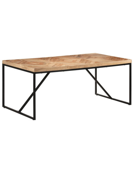 Table à manger Style Industriel en bois massif d'acacia et de manguier 180 x 90 x 76 cm {attributes} Table à manger Style Industriel en bois massif d'acacia et de manguier 180 x 90 x 76 cm {attributes}
