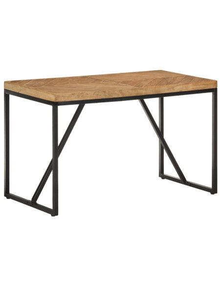 Table à manger Style Industriel en bois massif d'acacia et de manguier 120 x 60 x 76 cm {attributes} Table à manger Style Industriel en bois massif d'acacia et de manguier 120 x 60 x 76 cm {attributes}