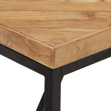 Table à manger Style Industriel en bois massif d'acacia et de manguier 120 x 60 x 76 cm {attributes}