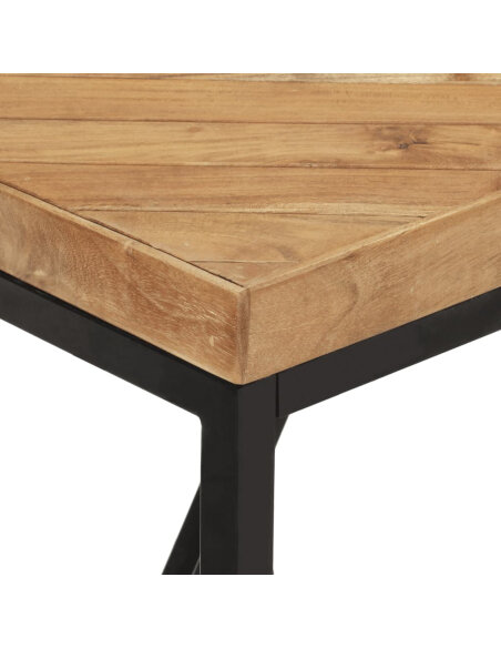 Table à manger Style Industriel en bois massif d'acacia et de manguier 120 x 60 x 76 cm {attributes} Table à manger Style Industriel en bois massif d'acacia et de manguier 120 x 60 x 76 cm {attributes}