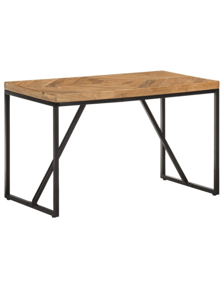 Table à manger Style Industriel en bois massif d'acacia et de manguier 120 x 60 x 76 cm {attributes} Table à manger Style Industriel en bois massif d'acacia et de manguier 120 x 60 x 76 cm {attributes}