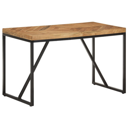 Table à manger Style Industriel en bois massif d'acacia et de manguier 120 x 60 x 76 cm {attributes}