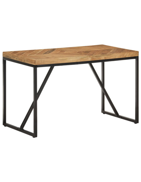 Table à manger Style Industriel en bois massif d'acacia et de manguier 120 x 60 x 76 cm {attributes} Table à manger Style Industriel en bois massif d'acacia et de manguier 120 x 60 x 76 cm {attributes}