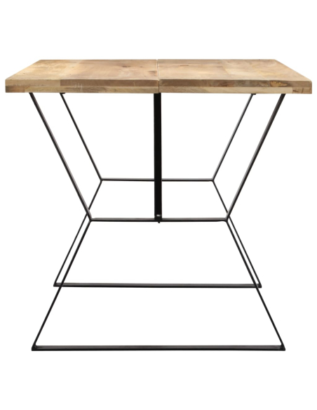 Table à manger Style Industriel en bois de manguier massif 140 x 80 x 76 cm {attributes}