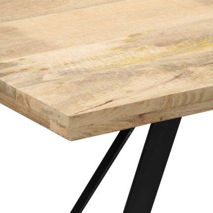 Table à manger Style Industriel en bois de manguier massif 140 x 80 x 76 cm {attributes}