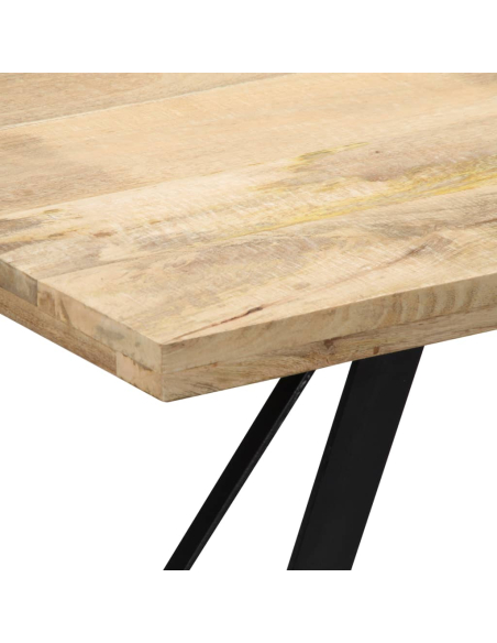 Table à manger Style Industriel en bois de manguier massif 140 x 80 x 76 cm {attributes}