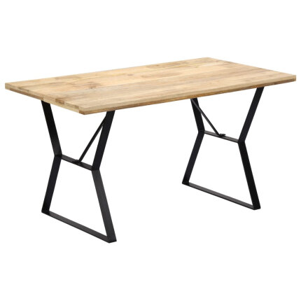 Table à manger Style Industriel en bois de manguier massif 140 x 80 x 76 cm {attributes}