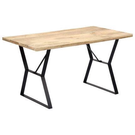 Table à manger Style Industriel en bois de manguier massif 140 x 80 x 76 cm {attributes}