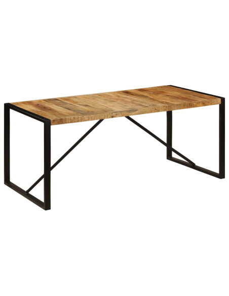 Table à manger Style Industriel en bois de manguier massif 180 x 90 x 75 cm {attributes} Table à manger Style Industriel en bois de manguier massif 180 x 90 x 75 cm {attributes}