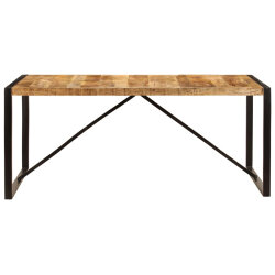Table à manger Style Industriel en bois de manguier massif 180 x 90 x 75 cm {attributes} 2