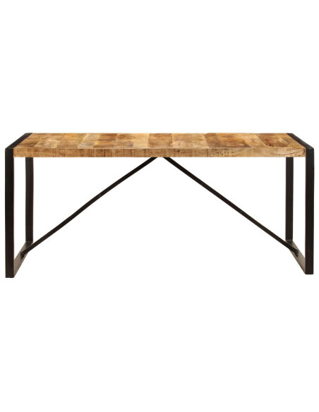 Table à manger Style Industriel en bois de manguier massif 180 x 90 x 75 cm {attributes} Table à manger Style Industriel en bois de manguier massif 180 x 90 x 75 cm {attributes}