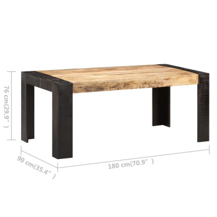 Table salle à manger Style Industriel en bois de manguier massif 180 x 90 x 76 cm {attributes}