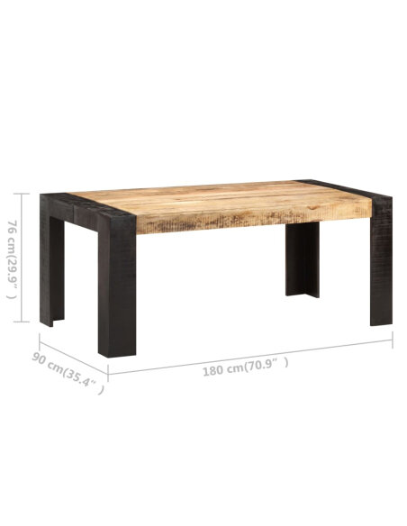 Table salle à manger Style Industriel en bois de manguier massif 180 x 90 x 76 cm {attributes} Table salle à manger Style Industriel en bois de manguier massif 180 x 90 x 76 cm {attributes}