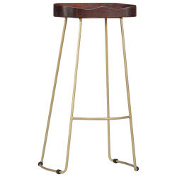 Tabourets de bar Industriel / Rétro - Vintage gavin en lot de 2 en bois de manguier massif Brun 45 x 40 x 78 cm {attributes} 2