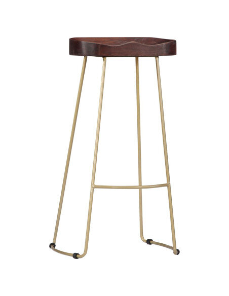 Tabourets de bar Industriel / Rétro - Vintage gavin en lot de 2 en bois de manguier massif Brun 45 x 40 x 78 cm {attributes}