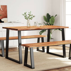 Table à manger Style Industriel en bois d'acacia 140 x 80 x 75 cm {attributes} 2