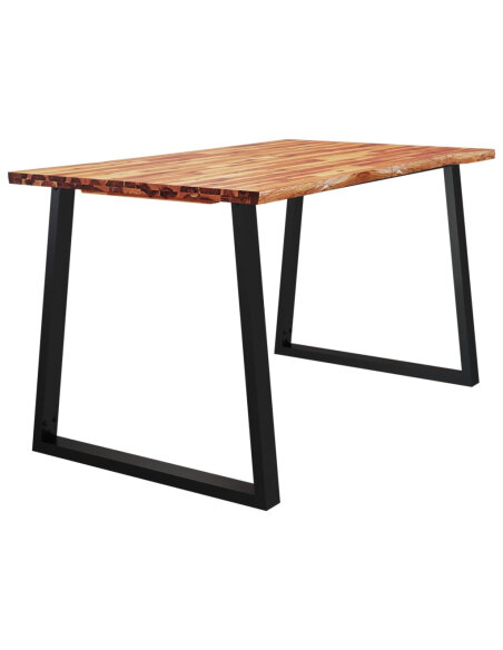 Table à manger Style Industriel en bois d'acacia 140 x 80 x 75 cm {attributes} Table à manger Style Industriel en bois d'acacia 140 x 80 x 75 cm {attributes}