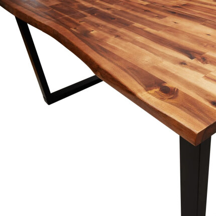 Table à manger Style Industriel en bois d'acacia 140 x 80 x 75 cm {attributes}